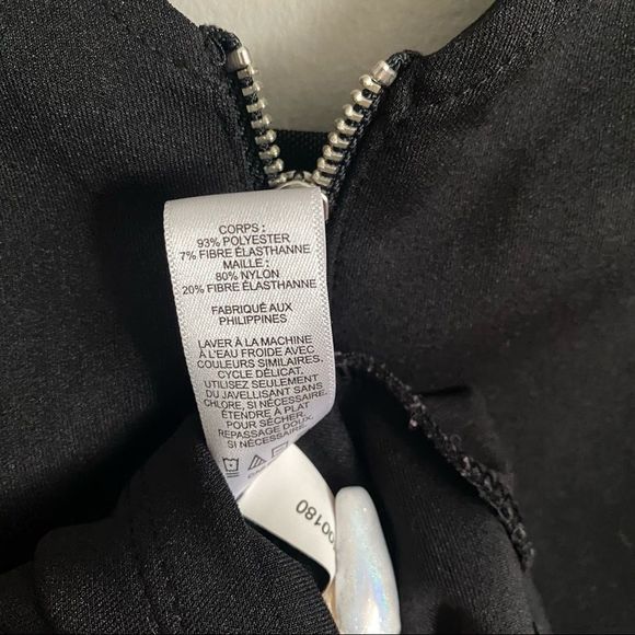 Express V Neck Peplum Zipper Back Tank Top Black Womens Size Small - Picture 4 of 6